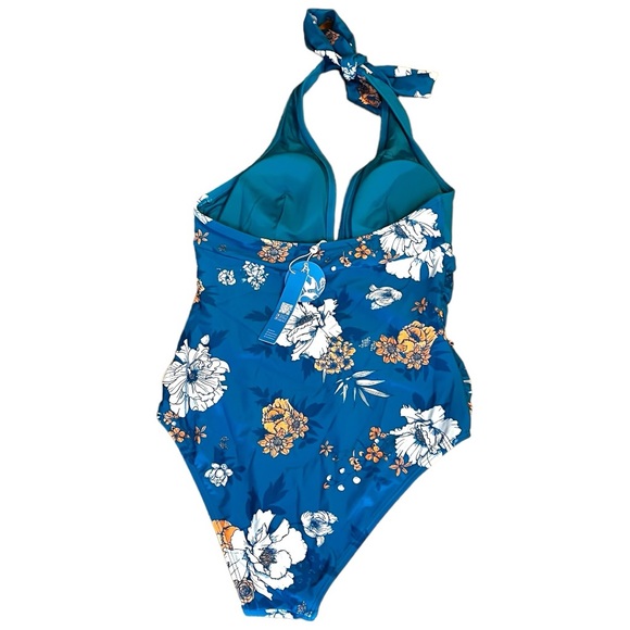 Cupshe Seafoam Garden One Piece Swimsuit with Tummy Control in Teal Floral NWT - Picture 11 of 16